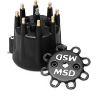 MSD Dist Cap, Black Chevy V8, HEI, Retainer