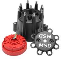 MSD Blk. Dist. Cap/ Rotor Kit Chevy V8, HEI