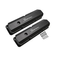 Holley Sniper Valve Cover - Fabricated Aluminum - Ford FE - Tall - Black Finish