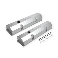 Holley Sniper Valve Cover - Fabricated Aluminum - SBC - Perimeter Bolt - Flat -Anodized