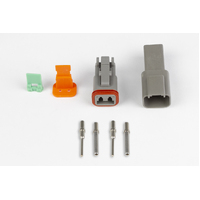 Haltech Plug and Pins Only - Matching Set of Deutsch DT-2 Connectors  (DT06-2S + DT04-2P) - ( 13 Amp)