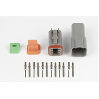 Haltech Plug and Pins Only - Matching Set of Deutsch DT-6 Connectors  (DT06-6S + DT04-6P) - ( 13 Amp)